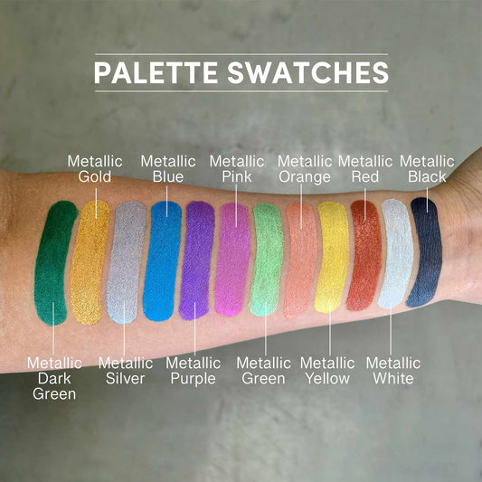 Palette métallique activée à l'eau de 12 couleurs Narrative Cosmetics