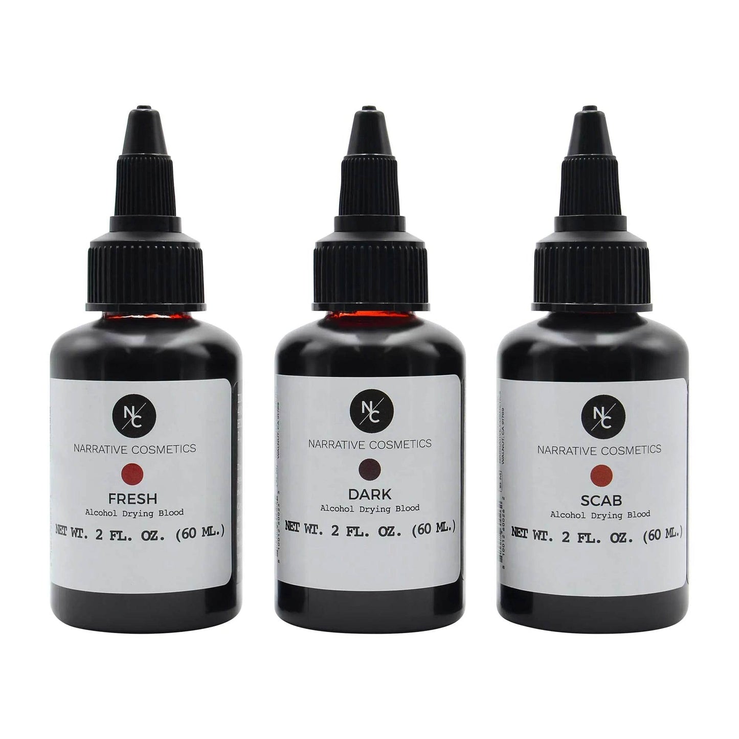 Kit faux sang liquide - Fresh/Dark/Scab - 60 ml x 3 Narrative Cosmetics