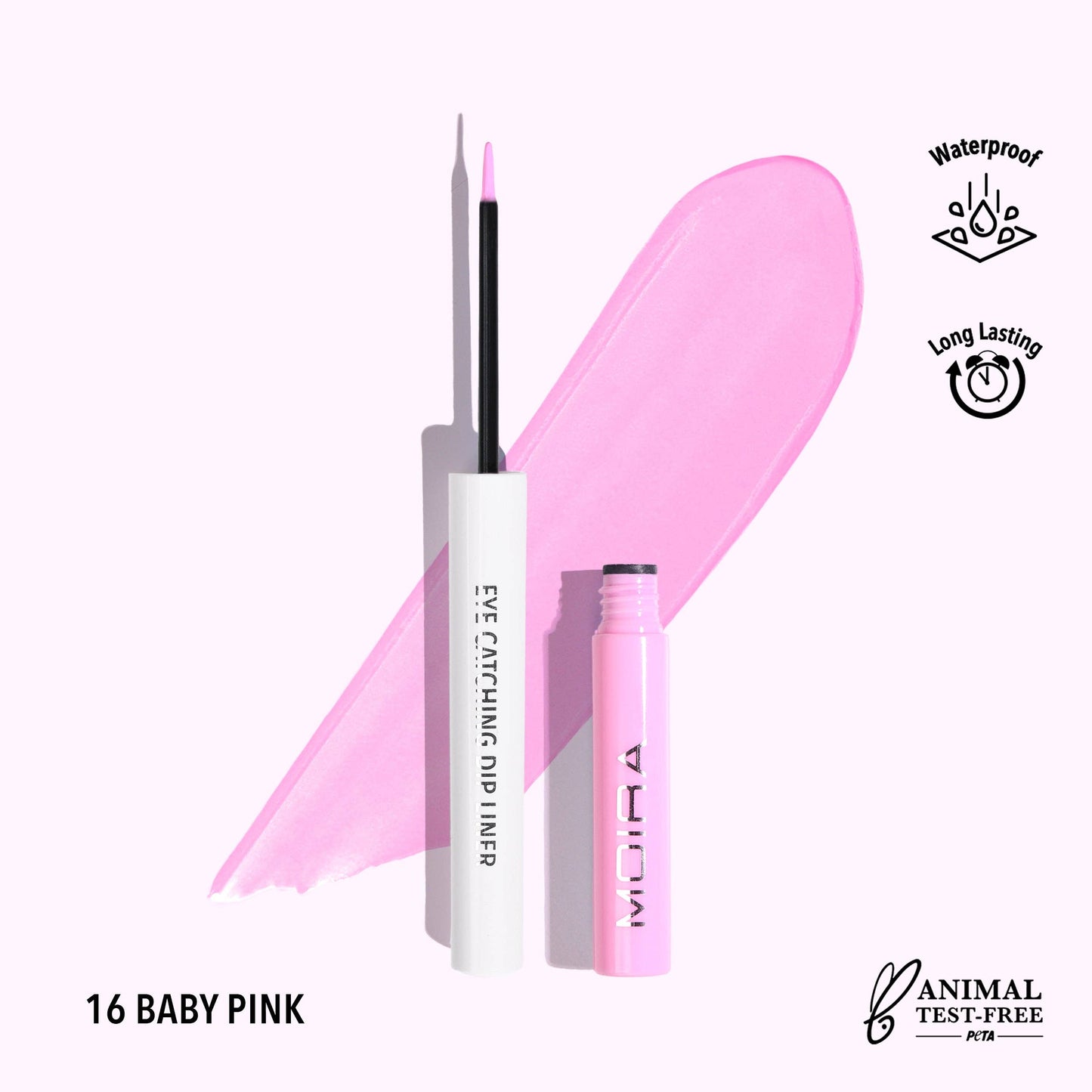 Crayon imperméable accrocheur 016, rose pâle Moira Cosmetics