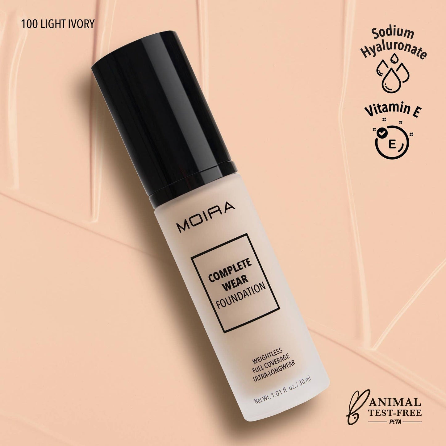 Fond de teint Complete Wear 100 - Ivoire clair Moira Cosmetics