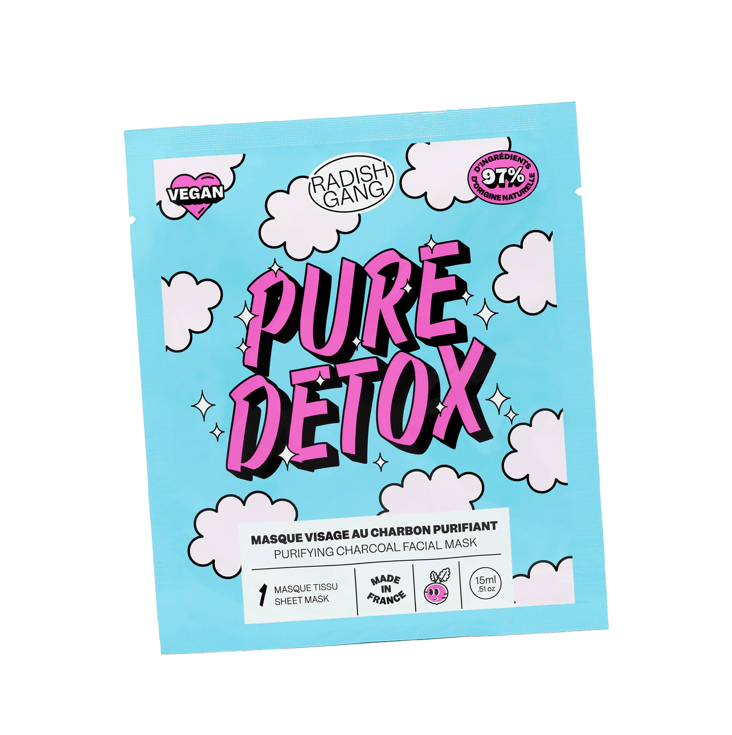Masque tissu purifiant - Pure Detox - 15 ml Radish Gang