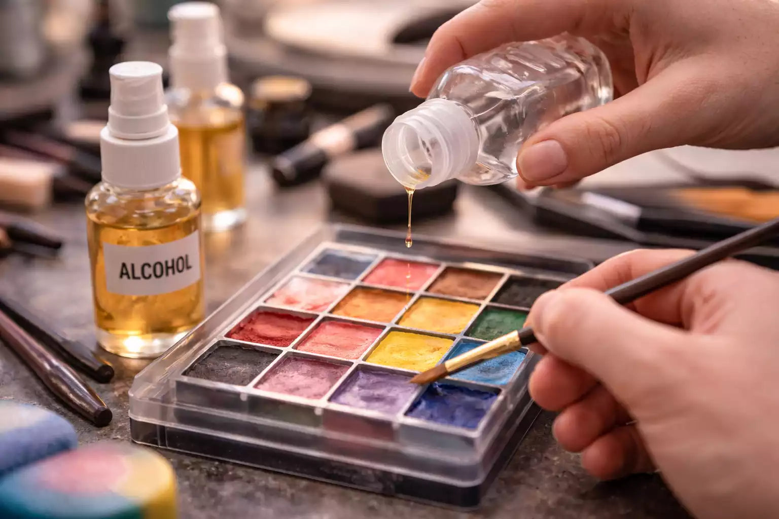 🖌️ Pourquoi l’alcool est utilisé dans certains fards professionnels