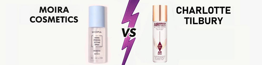 Comparatif : Spray fixateur hydratant Charlotte Tilbury Airbrush Flawless vs Moira Cosmetics Hydra Priming, lequel choisir ?