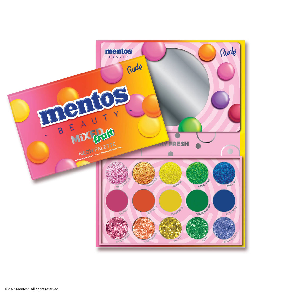 Palette au néon Mentos Mixed Fruit Rude Cosmetics