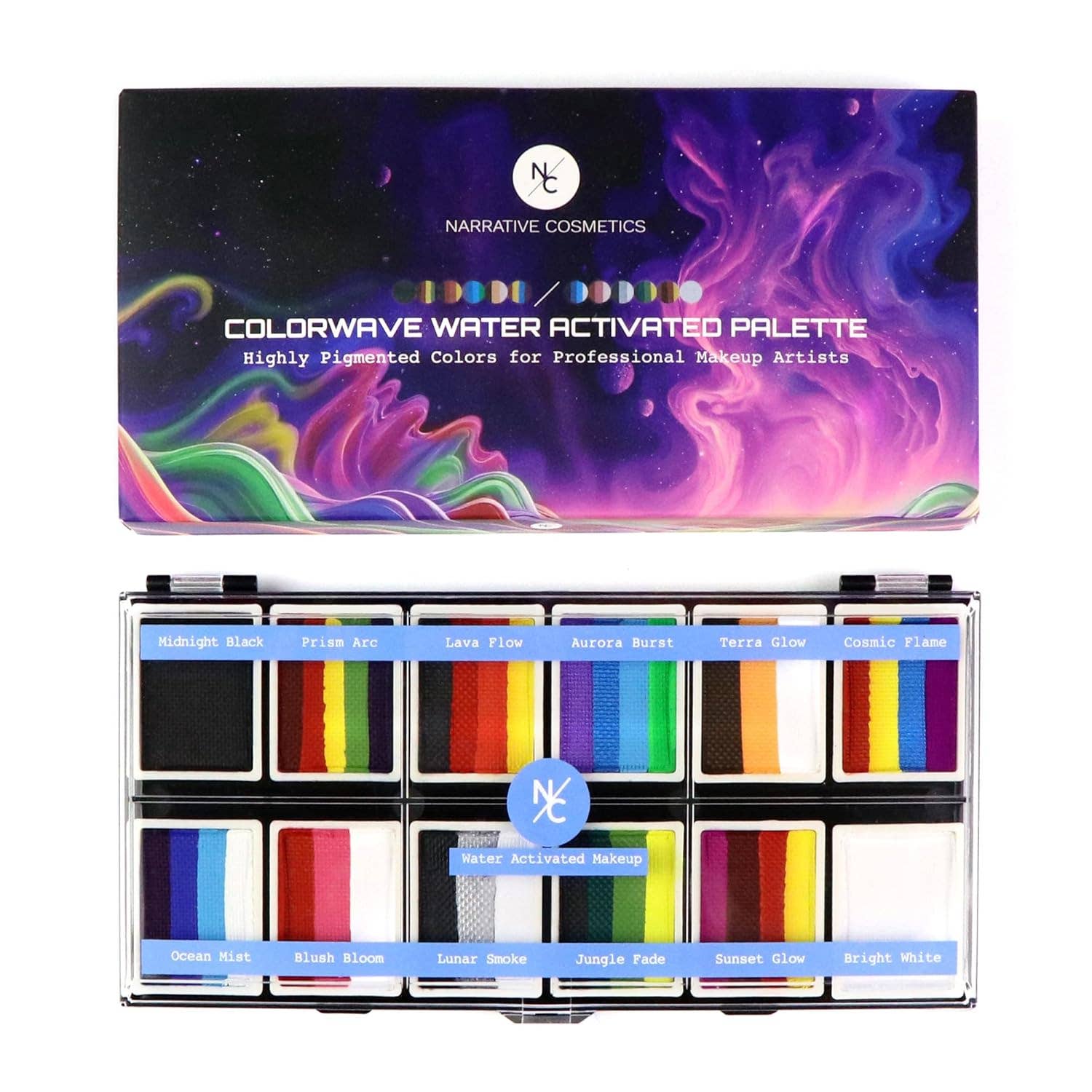 Palette de couleurs à activation par l'eau 12 couleurs Colorwave