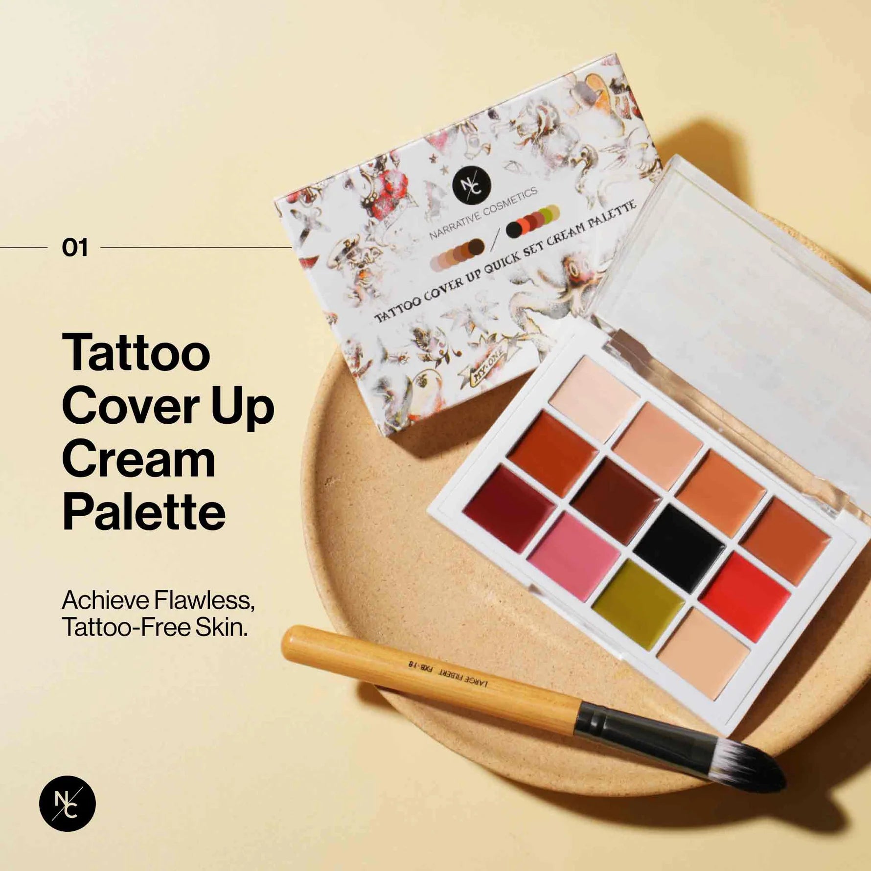 Palette Crème Correctrice Haute Couvrance – Cache Tatouages & Imperfections