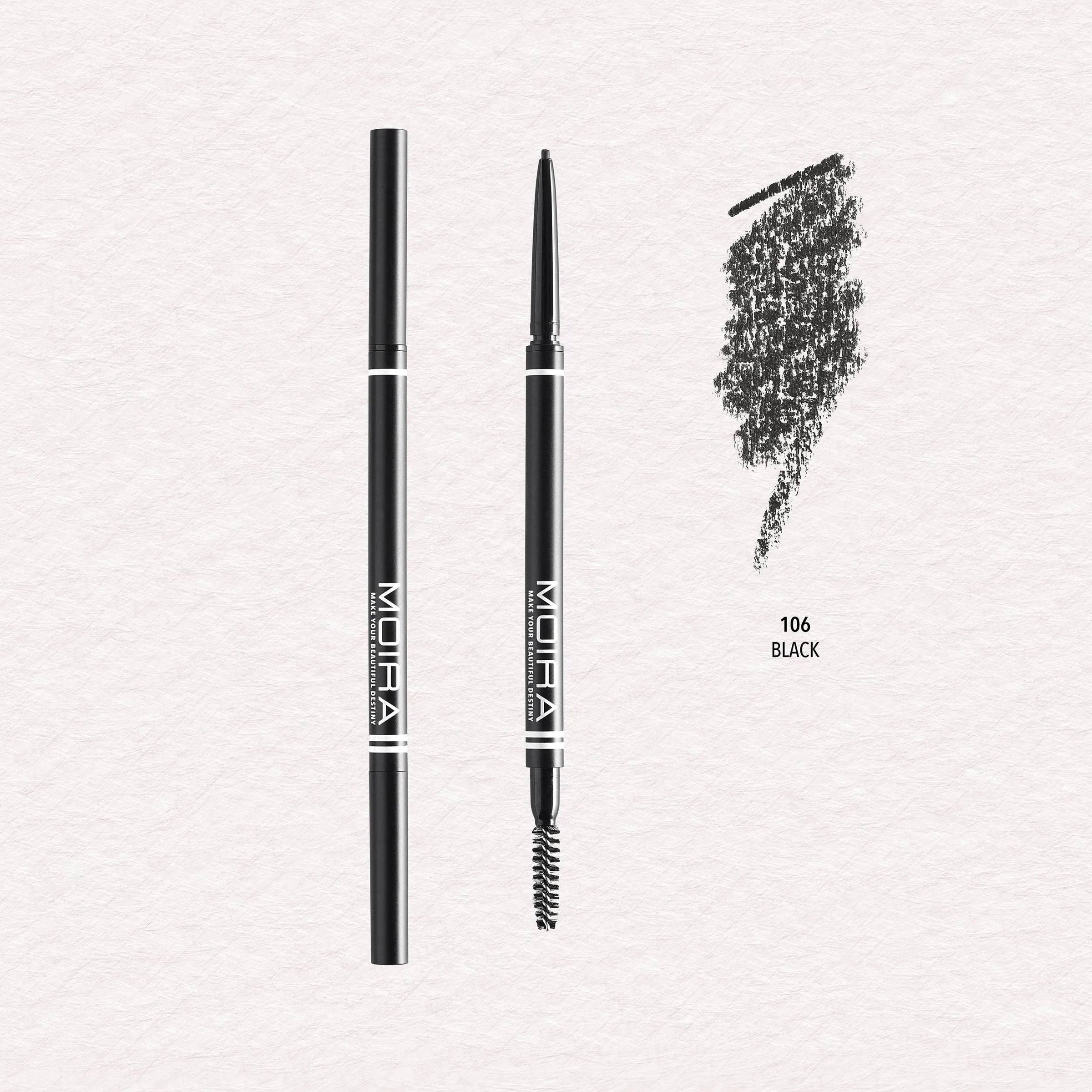 Crayon à sourcils - 106 Noir - 0,09 g Moira Cosmetics