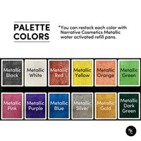 Palette de fards à eau 12 couleurs - Metallic