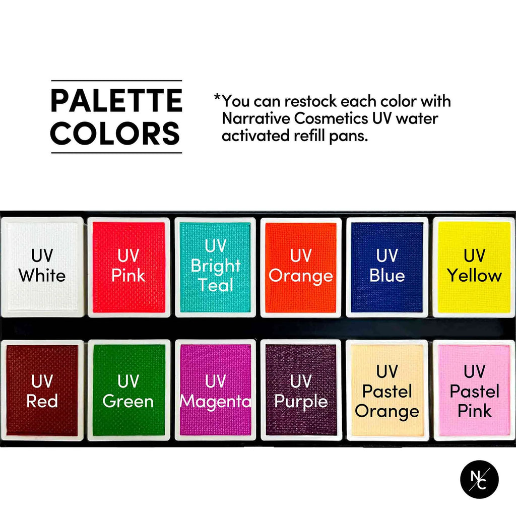 Palette de fards à eau 12 couleurs - UV - 120 g