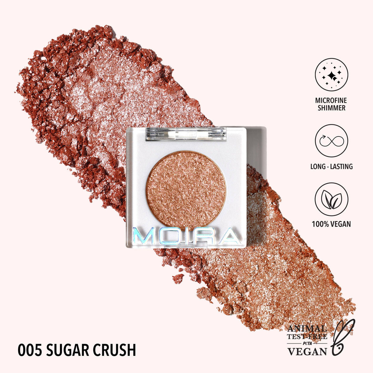 Fard à paupières métallique Moira Chroma Light - 005 Sugar Crush