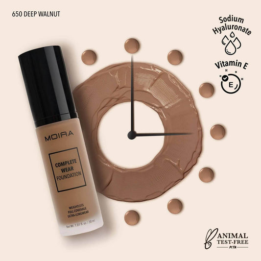 Fond de teint Complete Wear - 650 Deep Walnut - 30 ml Moira Cosmetics