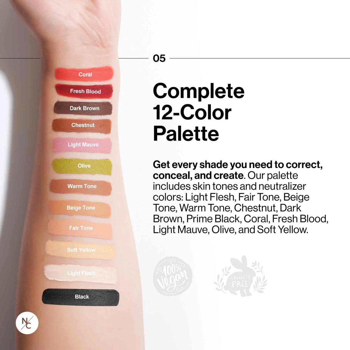 Palette Crème Correctrice Haute Couvrance – Cache Tatouages & Imperfections