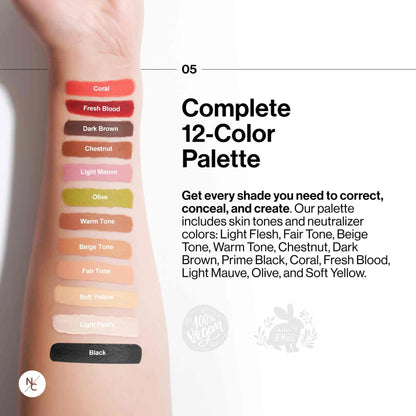 Palette Crème Correctrice Haute Couvrance – Cache Tatouages & Imperfections