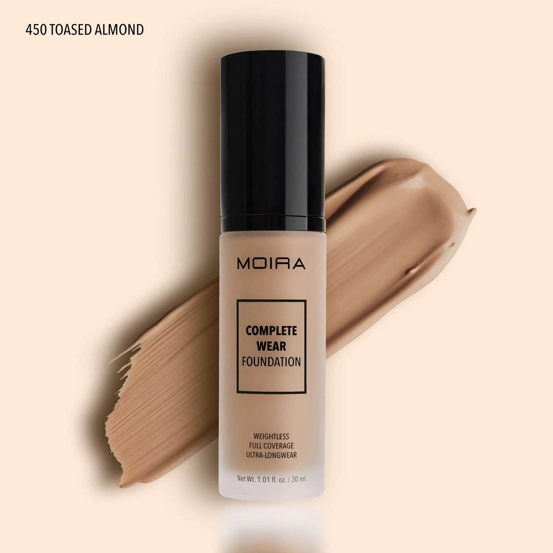Fond de teint Complete Wear - 450 Toasted Almond - 30 ml Moira Cosmetics