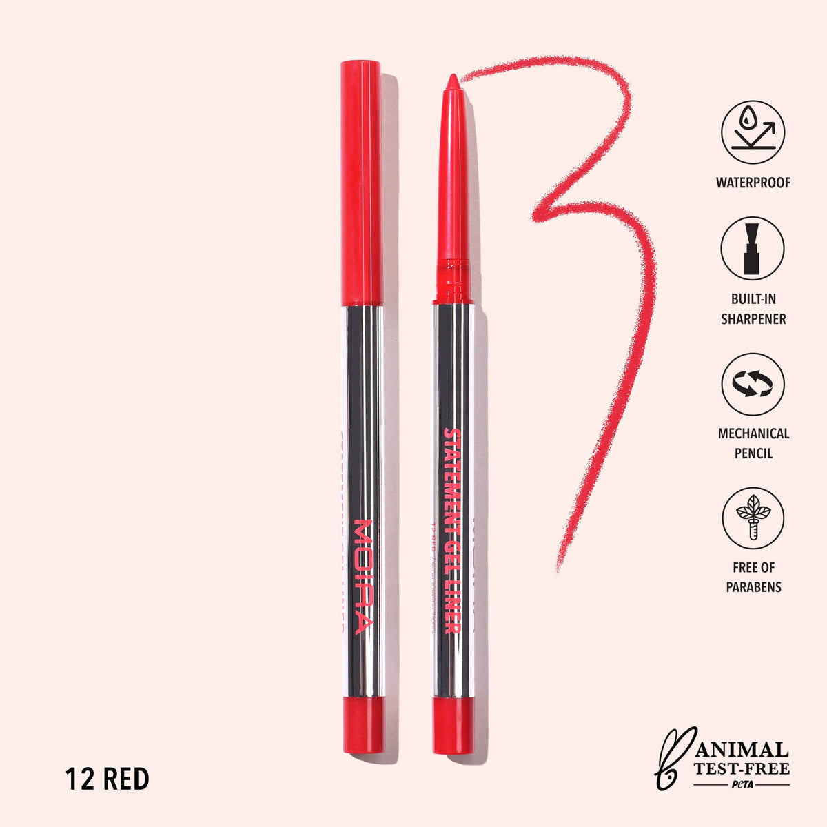 Eyeliner gel waterproof Statement - 012 Red
