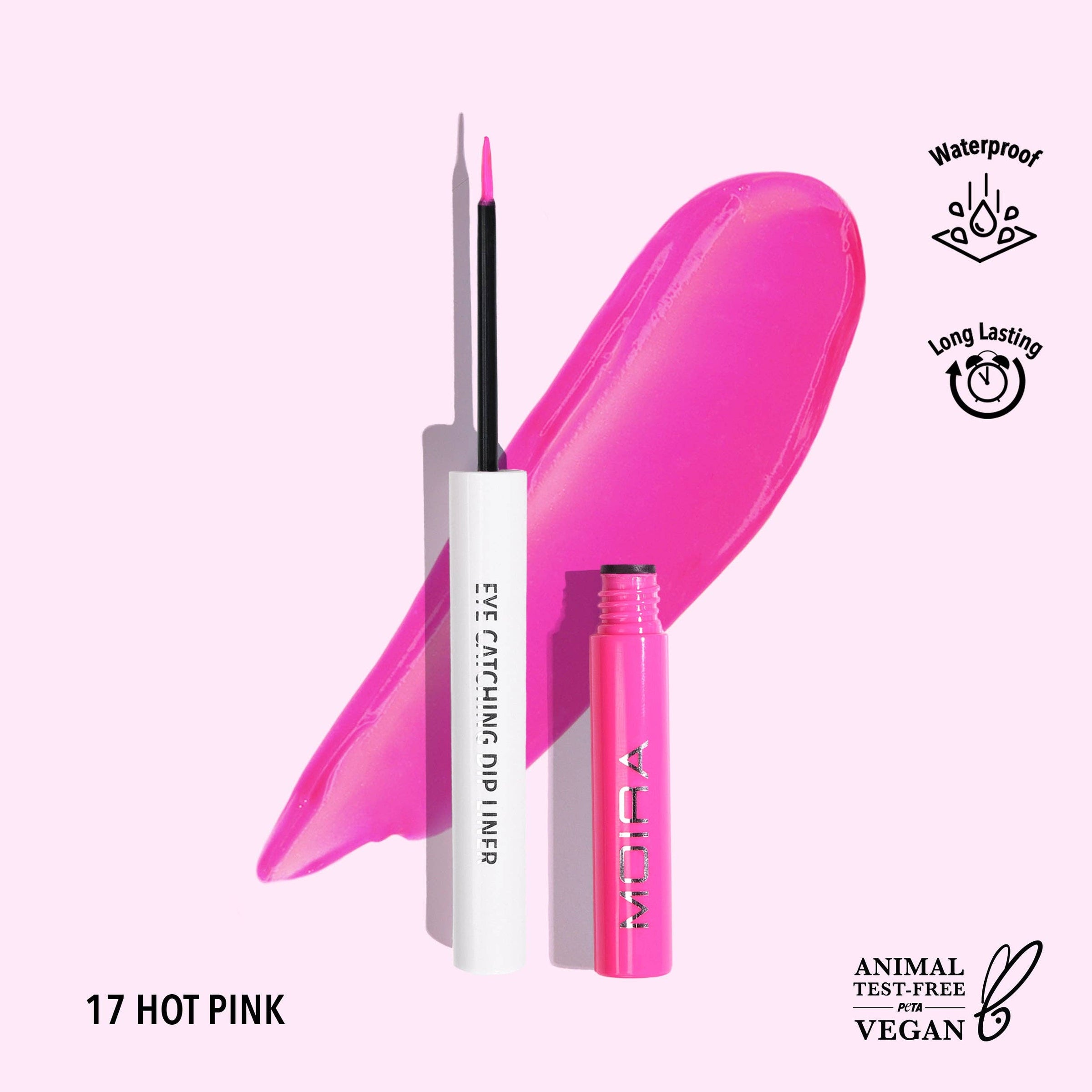 Crayon imperméable accrocheur 017, rose vif Moira Cosmetics