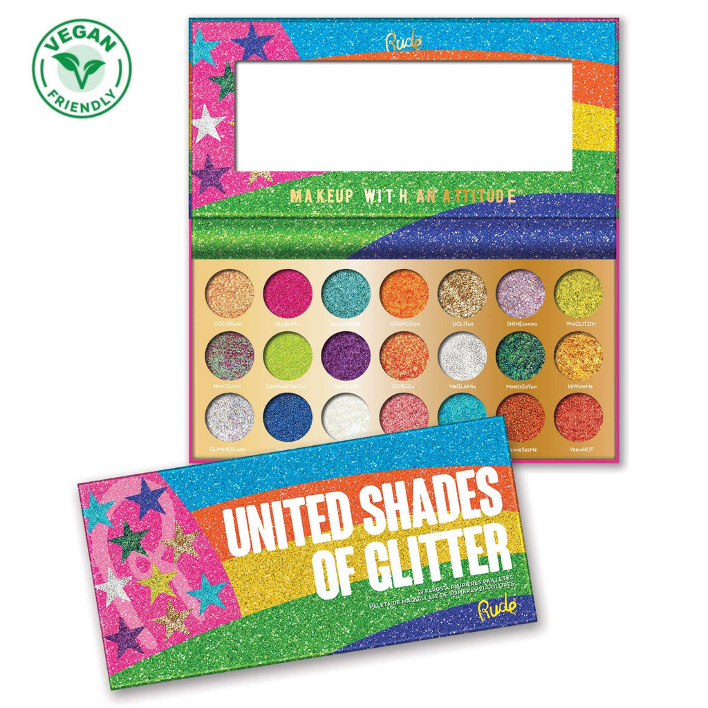 United Shades de paillettes - Palette de 21 paillettes pressées Rude Cosmetics