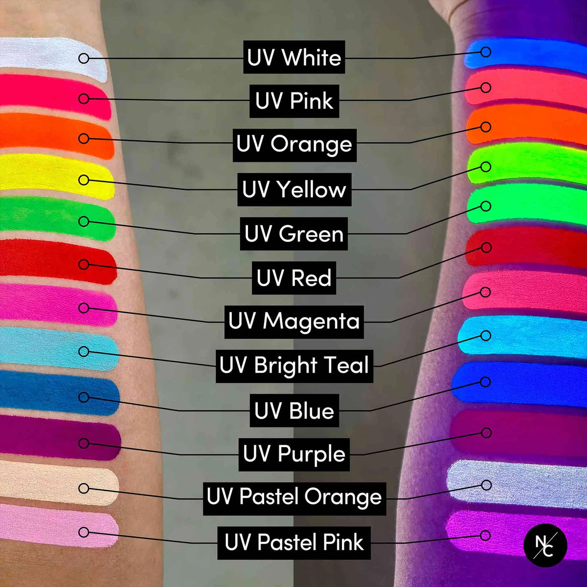 Palette de fards à eau 12 couleurs - UV - 120 g