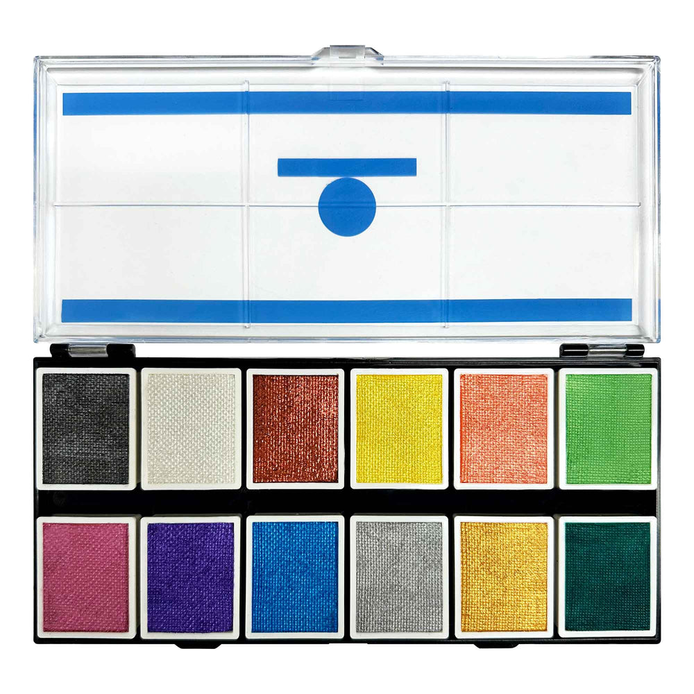 Palette de fards à eau 12 couleurs - Metallic