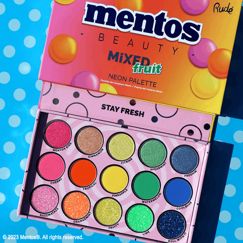 Palette de 15 fards à paupière - Mentos Mixed Fruit Neon Rude Cosmetics