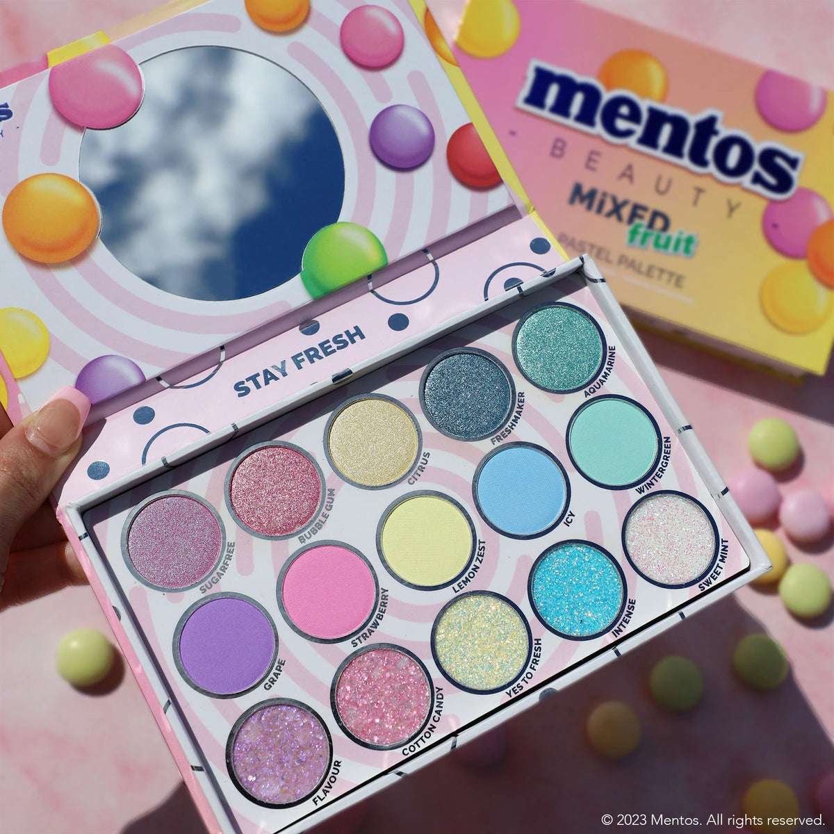 Palette de 15 fards à paupière - Mentos Mixed Fruit Pastel - Rude Cosmetics