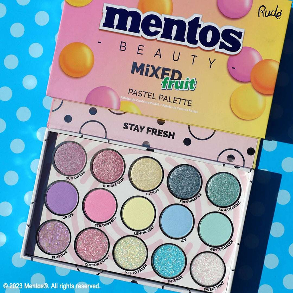 Palette de 15 fards à paupière - Mentos Mixed Fruit Pastel - Rude Cosmetics