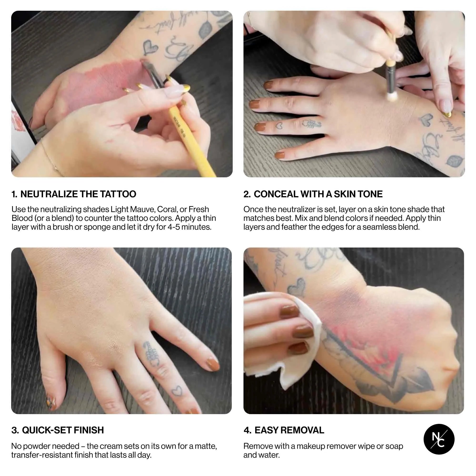 Palette Crème Correctrice Haute Couvrance – Cache Tatouages & Imperfections