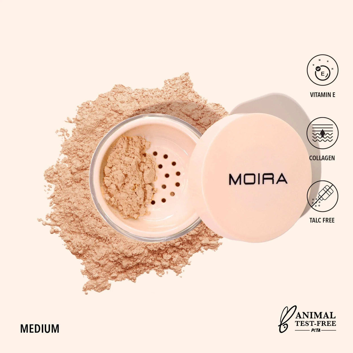 Poudre libre fixatrice - Medium - 6 g Moira Cosmetics