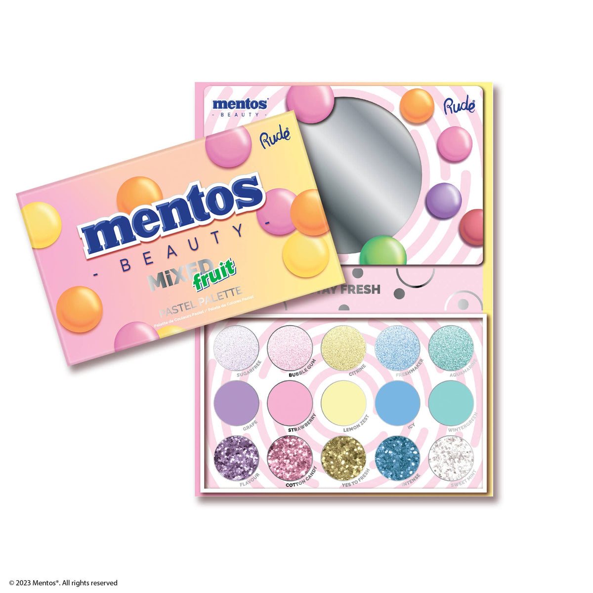Palette de pastels aux fruits mélangés Mentos Rude Cosmetics