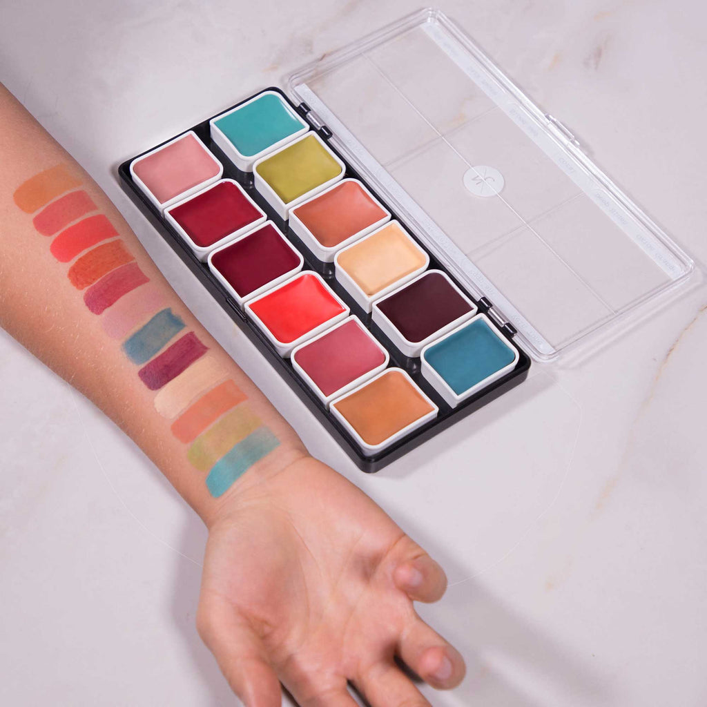 Palette activée à l'alcool pour le teint, 12 couleurs: Kit palette + activateur d'alcool + dissolvant Narrative Cosmetics