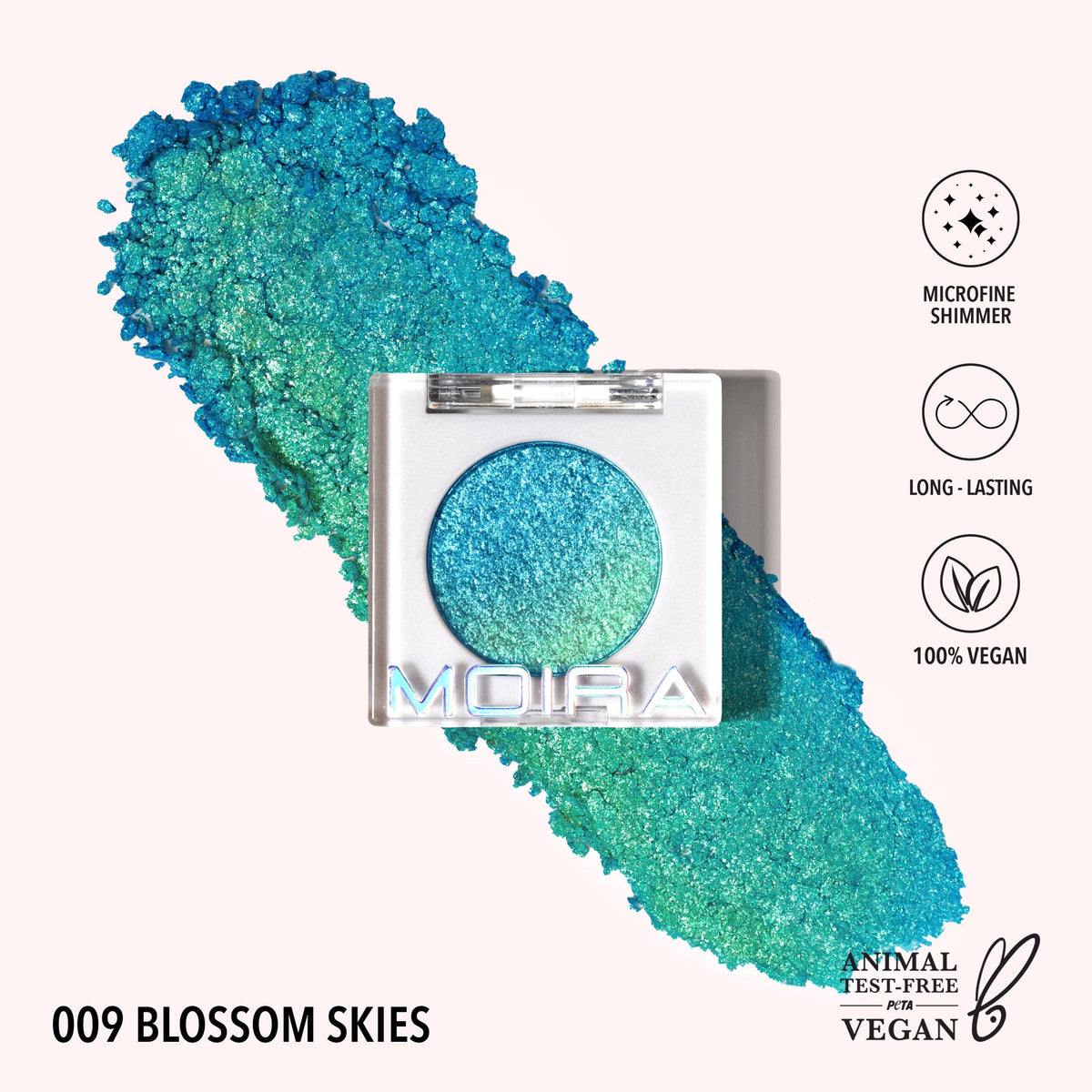 Fard à paupières métallique Moira Chroma Light - 009 Blossom Skies