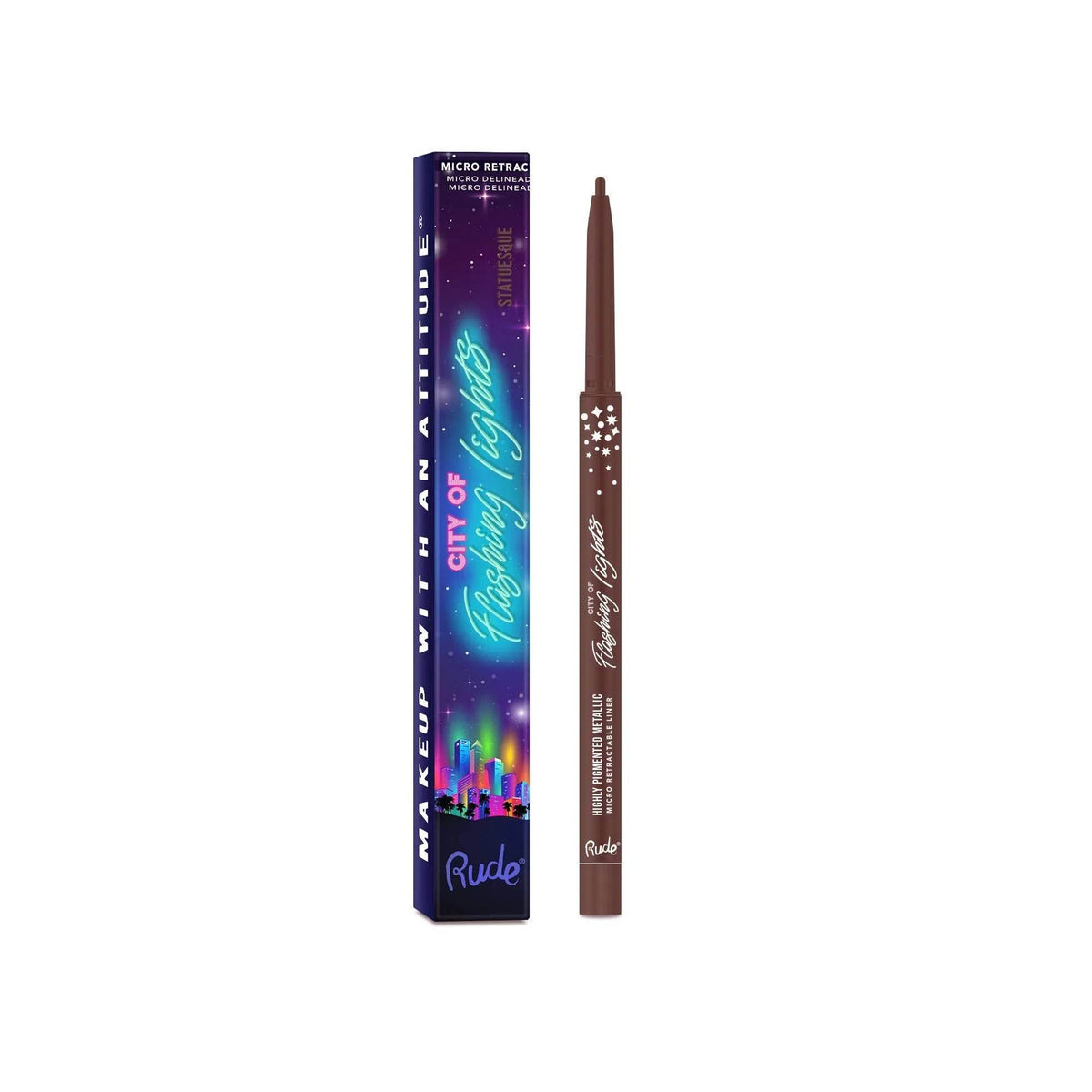 Crayon Eye liner micro rétractable City of Flashing Lights - Statuesque - 0,1 g Rude Cosmetics