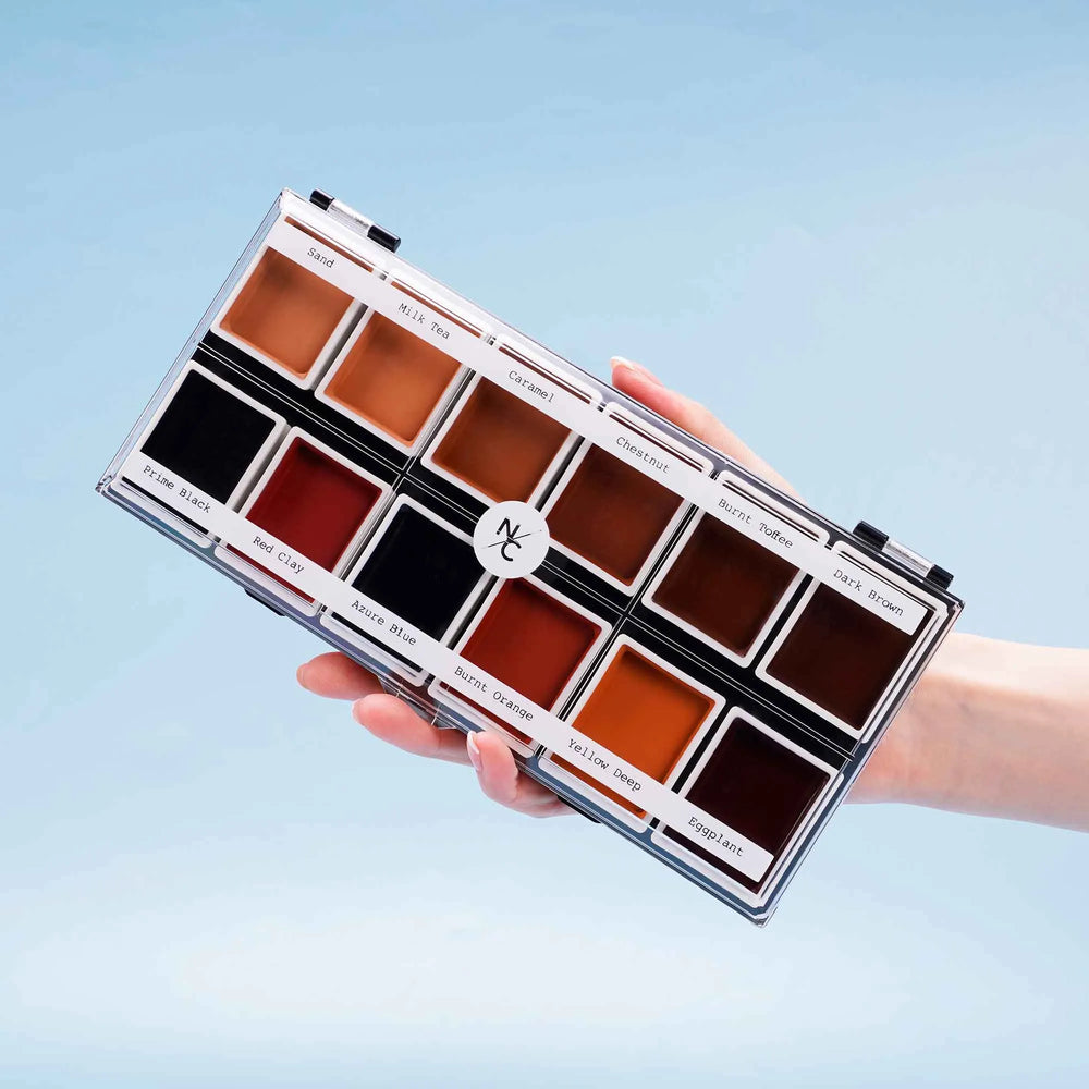 Palette de fards à alcool 12 couleurs - Dark Flesh - 36 g