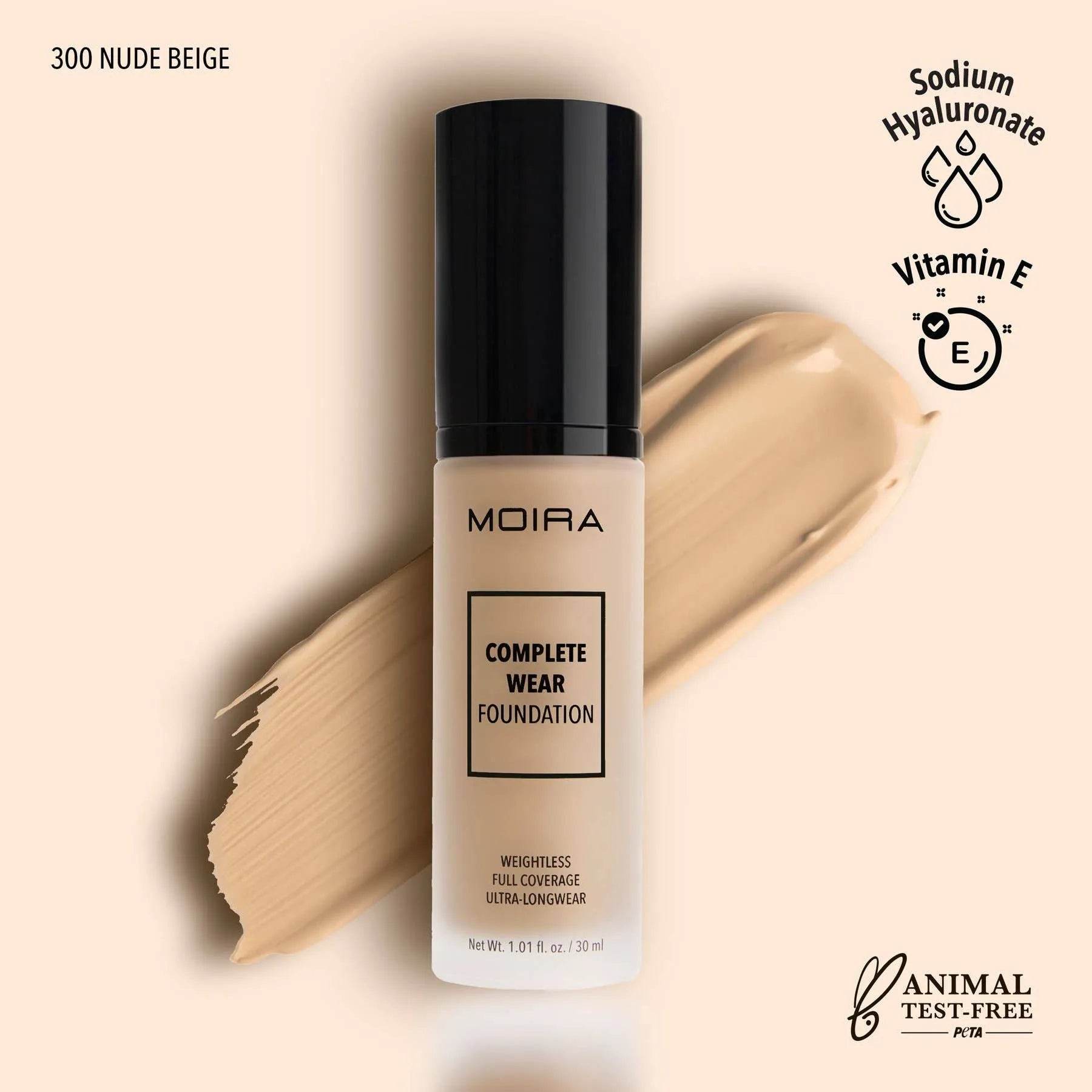 Fond de teint Complete Wear - 300 Nude Beige - 30 ml Moira Cosmetics