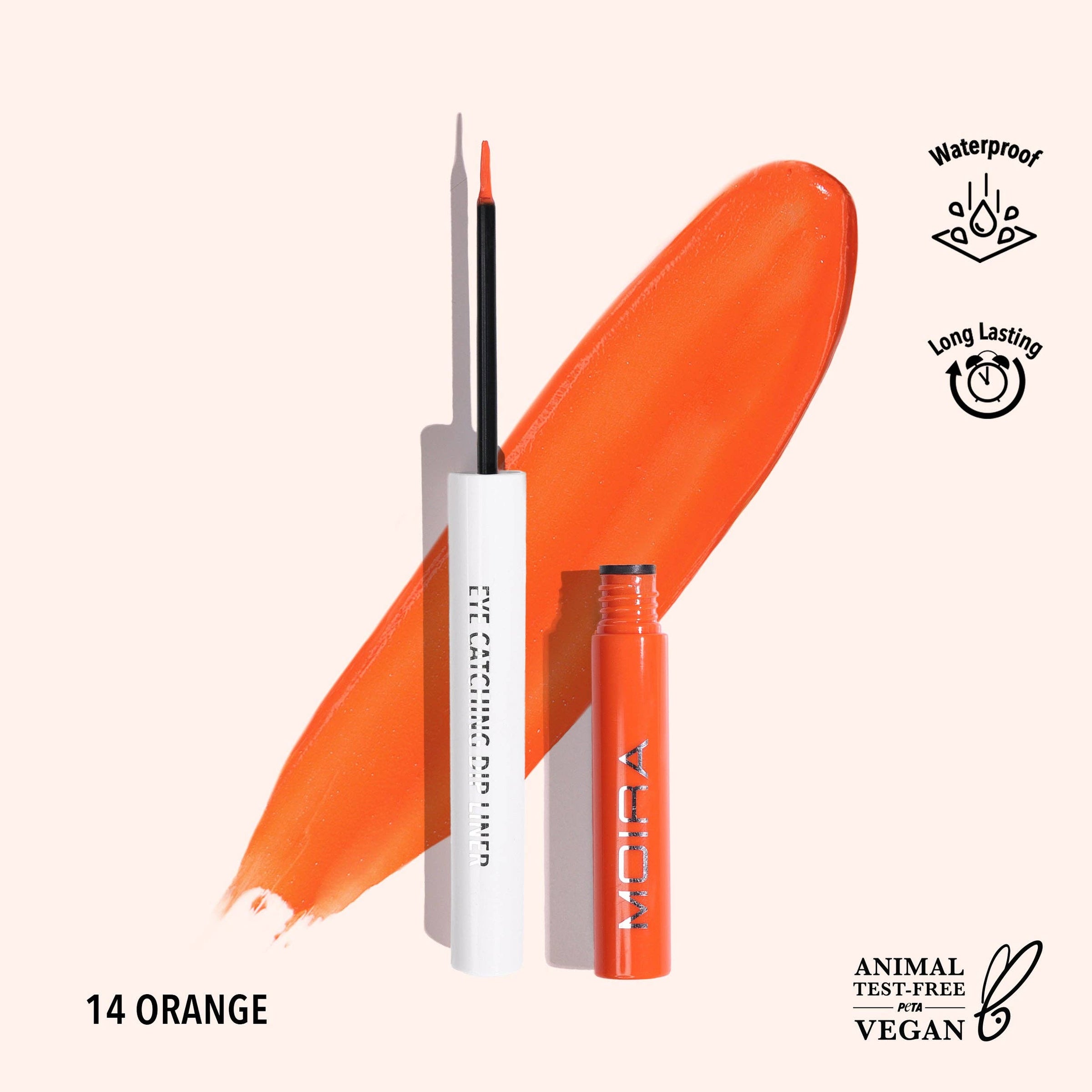 Crayon imperméable accrocheur 014, orange Moira Cosmetics