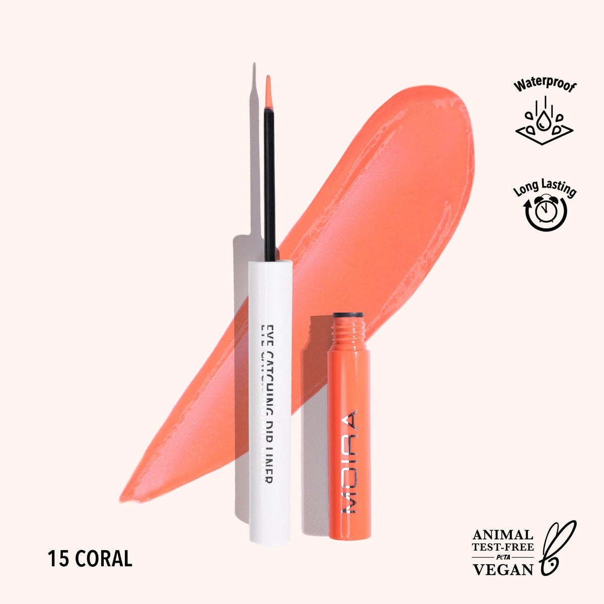 Crayon imperméable accrocheur 015, corail Moira Cosmetics