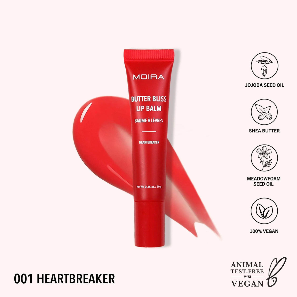 Lip Balm Butter Bliss - 001 Heartbreaker - 10 g Moira Cosmetics