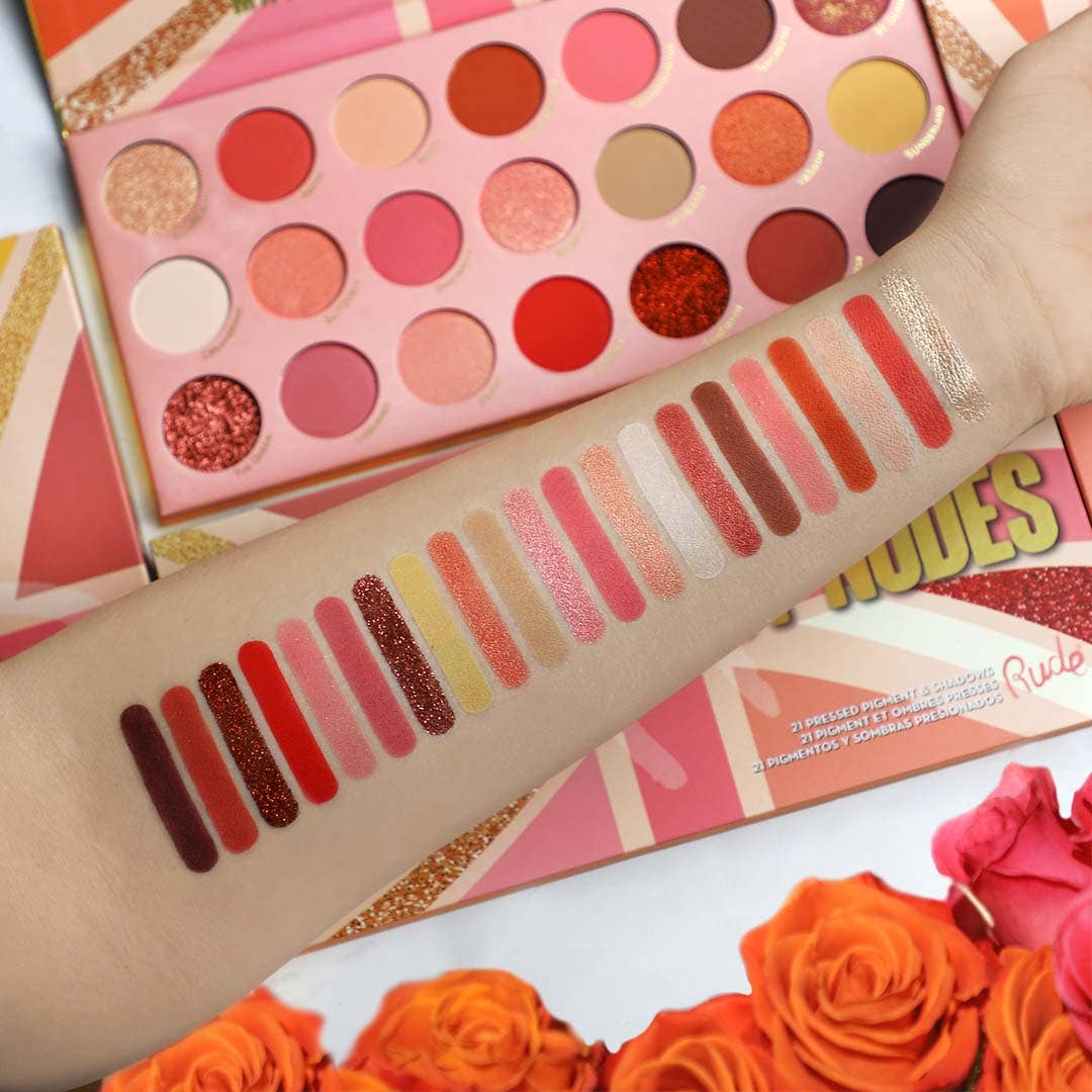 United Peachy Nudes - Palette de 21 pigments et ombres pressés Rude Cosmetics