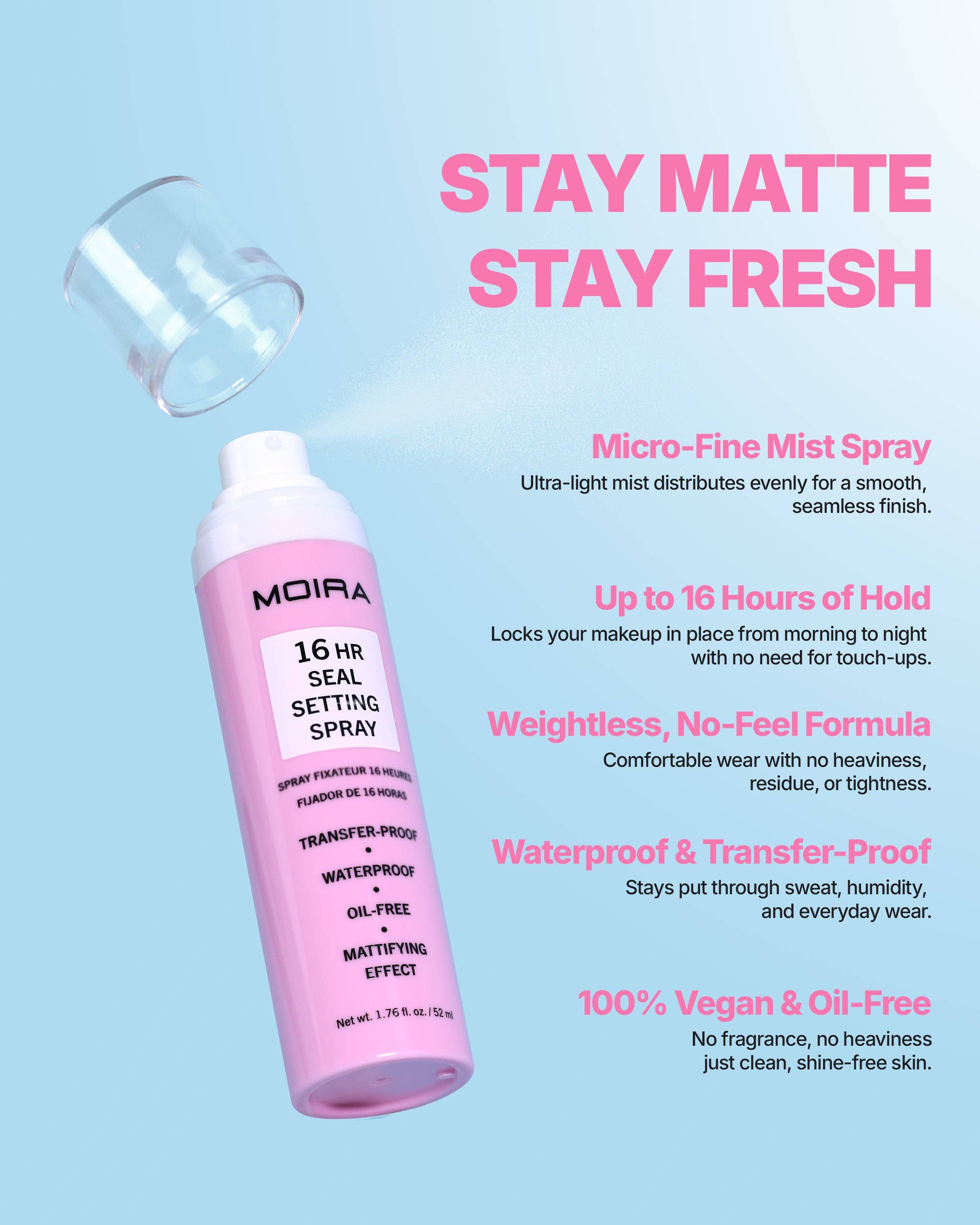 Brume fixante 16h Seal Setting Spray – 52 ml