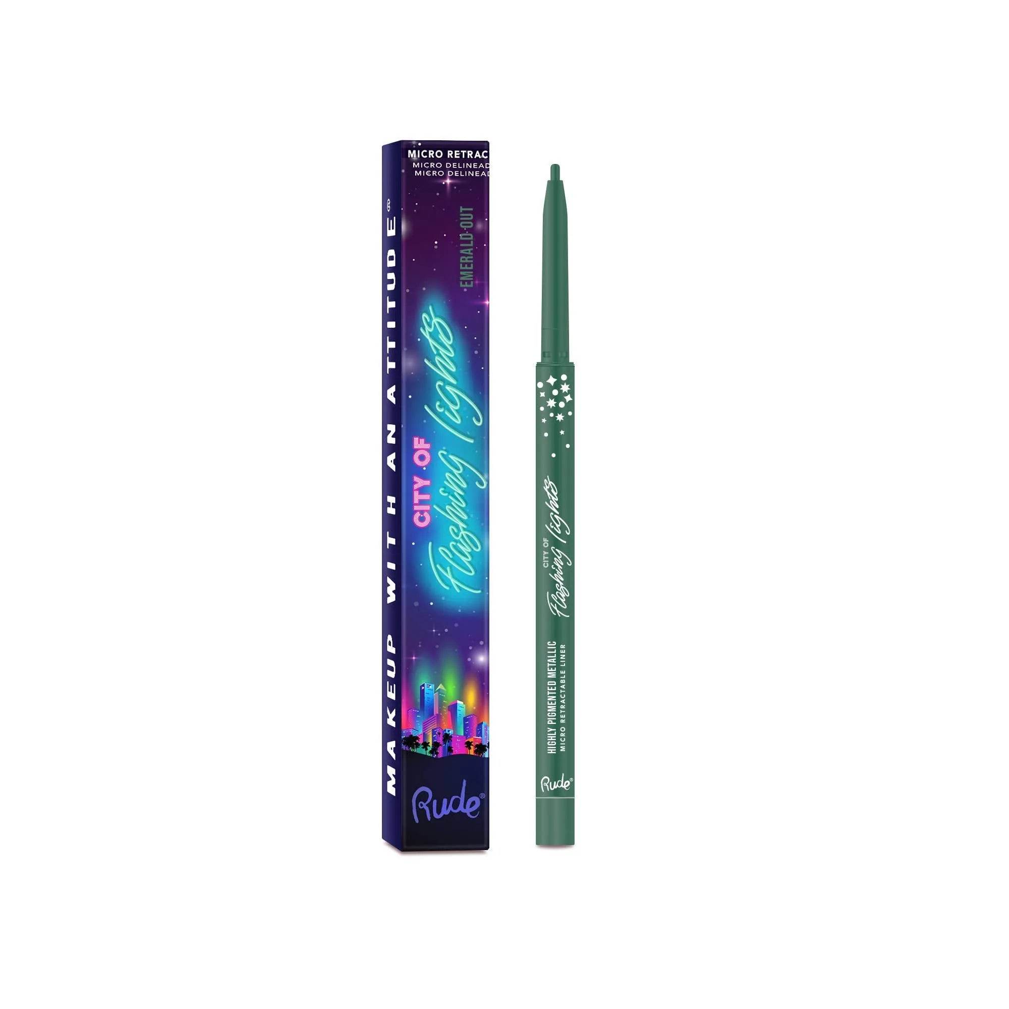 Crayon Eye liner micro rétractable City of Flashing Lights - Emerald Out - 0,1 g Rude Cosmetics