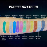 Palette métallique activée à l'eau de 12 couleurs Narrative Cosmetics