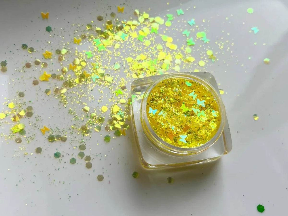 Gel à paillettes - Sunshine Yellow Butterfly - 15 ml